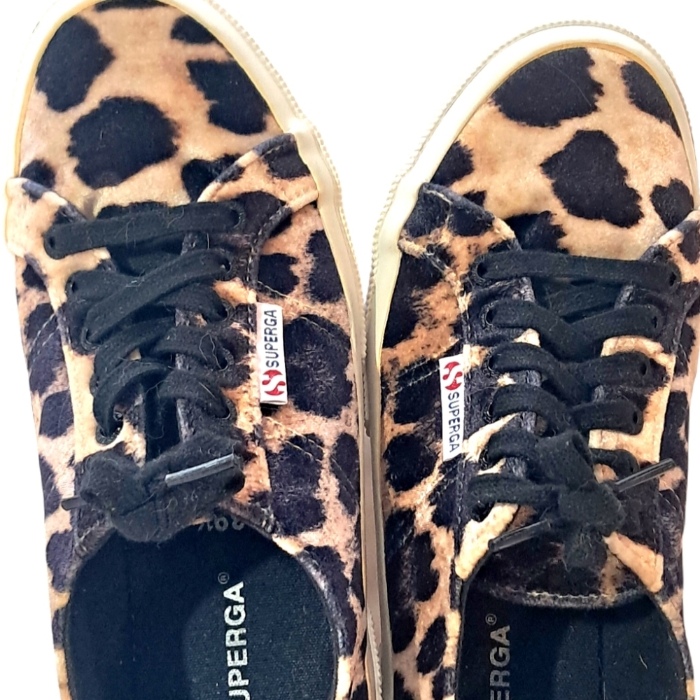 Superga Velvety Leopard Print Women's Sneakers 8.5 Like New